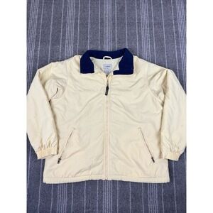 LL Bean Jacket Womens XL Yellow Vtg Windbreaker Fleece Lined Polartec Full Zip